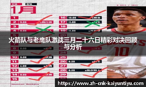 火箭队与老鹰队激战三月二十六日精彩对决回顾与分析